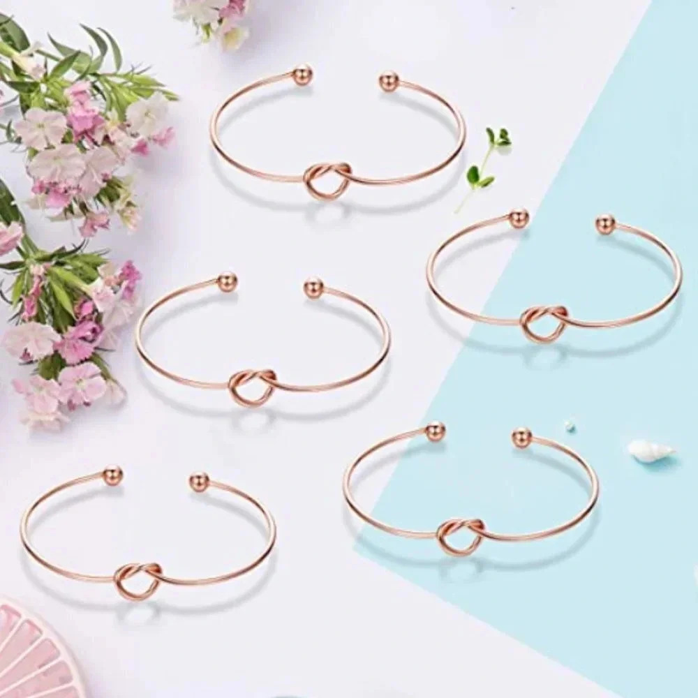 Rose Gold Love Knot Infinity Bracelet